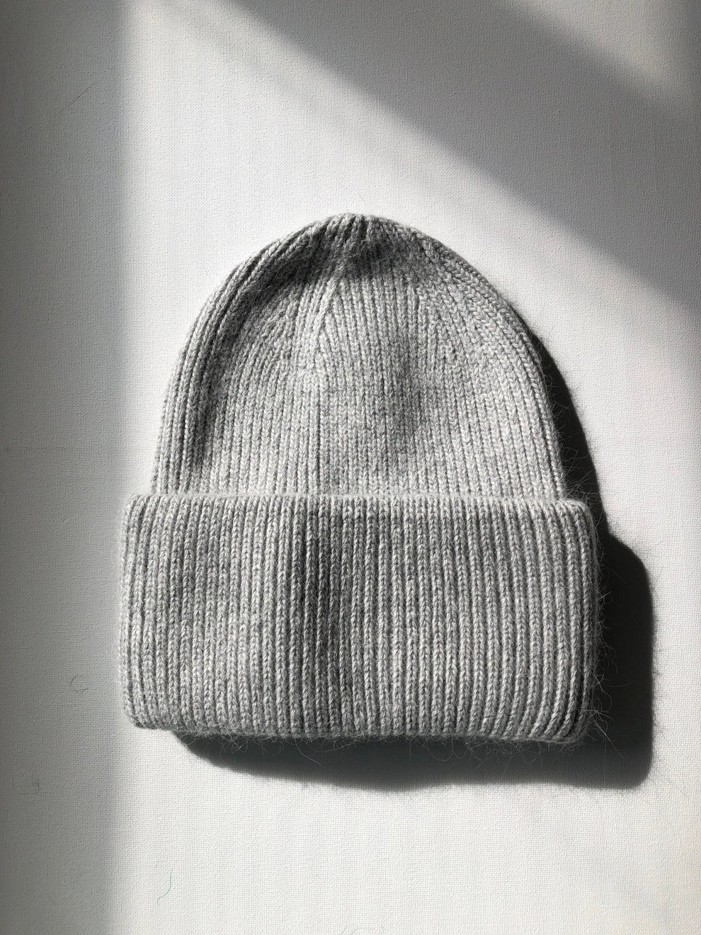 Angora Wool Beanie - Light Grey