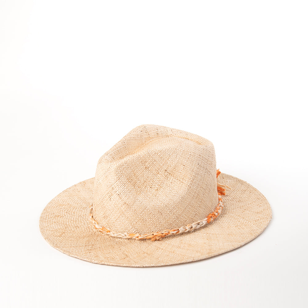 Elsa Fedora Natural with Recycled Silk Ribbon