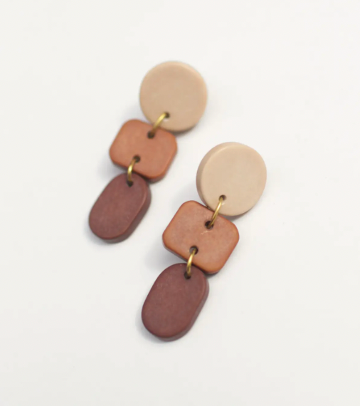 Ombre Clay Earring - Latte