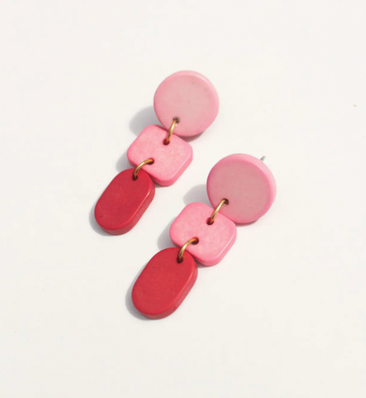 Ombre Clay Earring - Rose