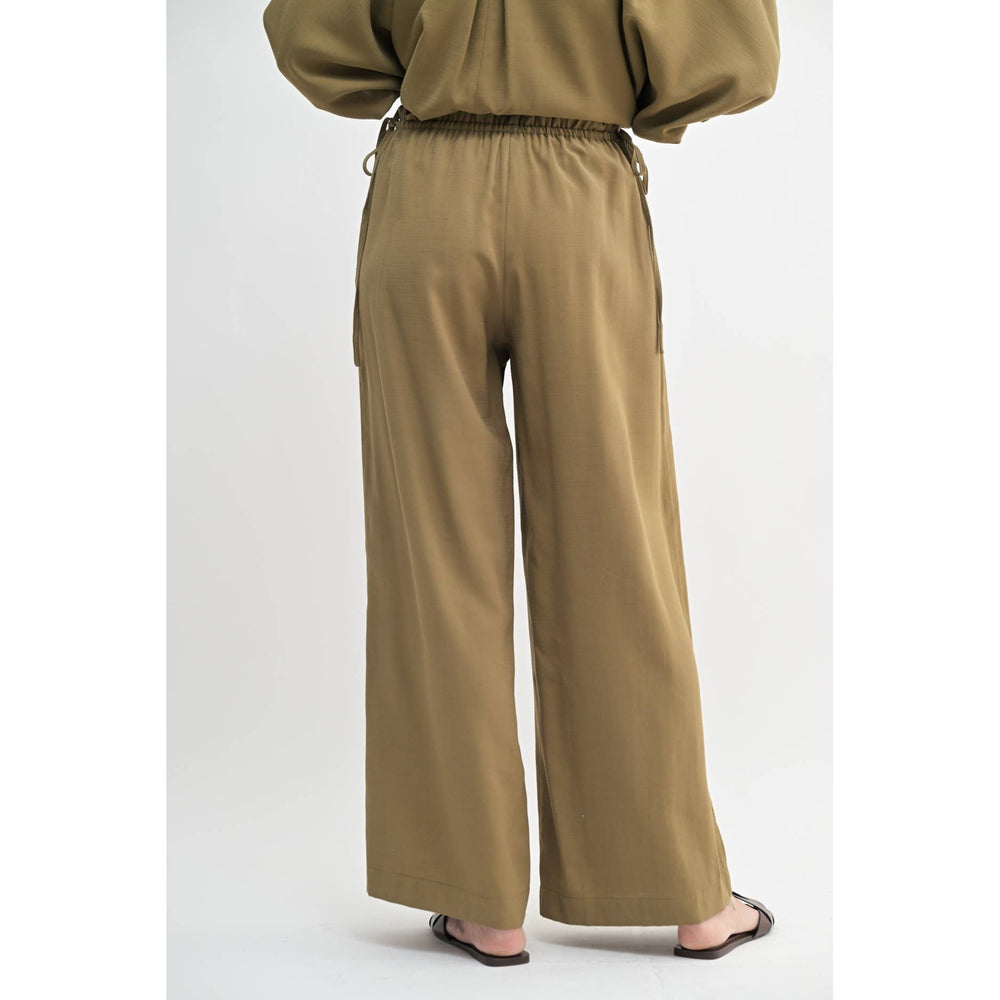 
                      
                        Ruffle Waist Pants - Olive
                      
                    
