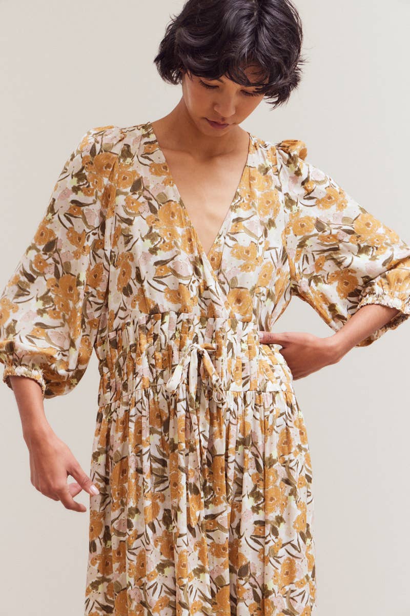 Floral Pleated Maxi Dress