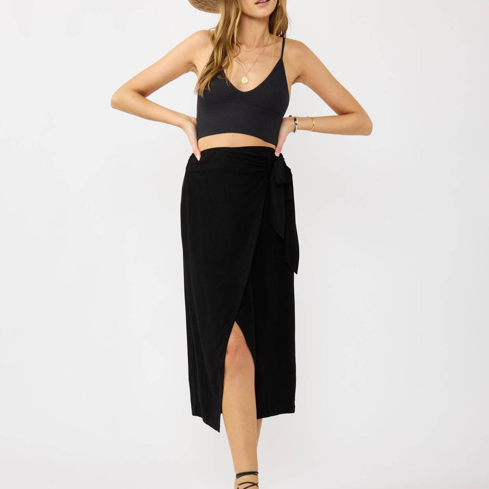 
                      
                        Smocked Back Wrap Midi Skirt
                      
                    