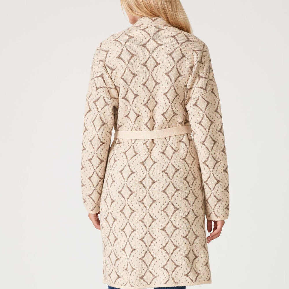 
                      
                        Diamond Jacquard Belted Cardigan
                      
                    