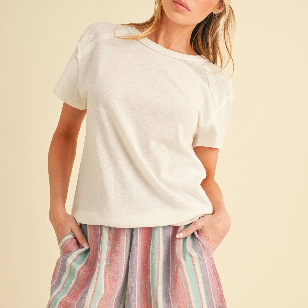 Striped Shorts - Red / Aqua