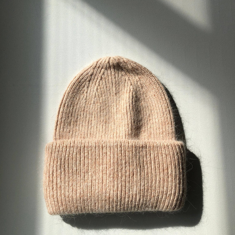 Angora Wool Beanie - Oat