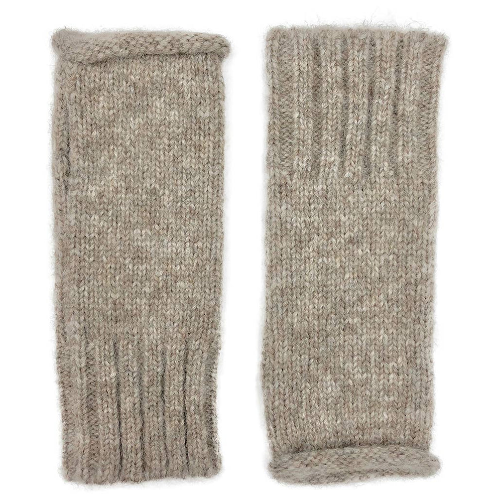 Alpaca Fingerless Gloves - Beige