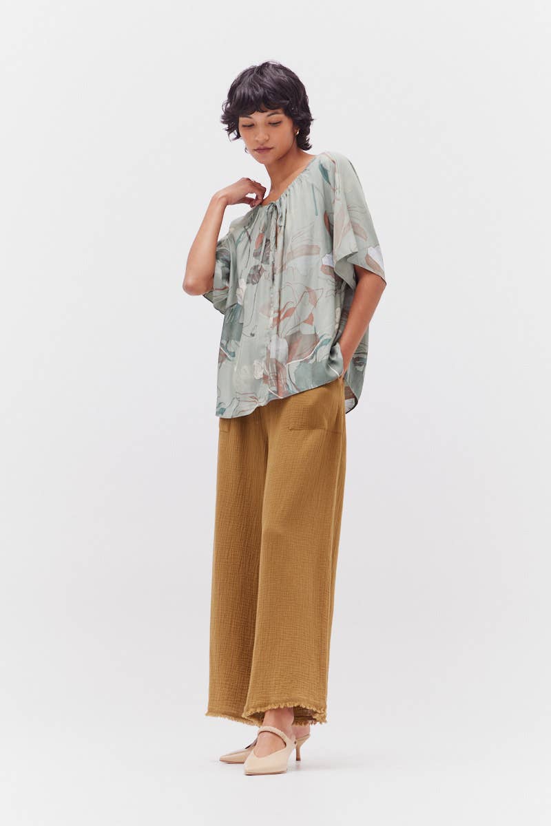 Printed Floral Blouse - Foliage
