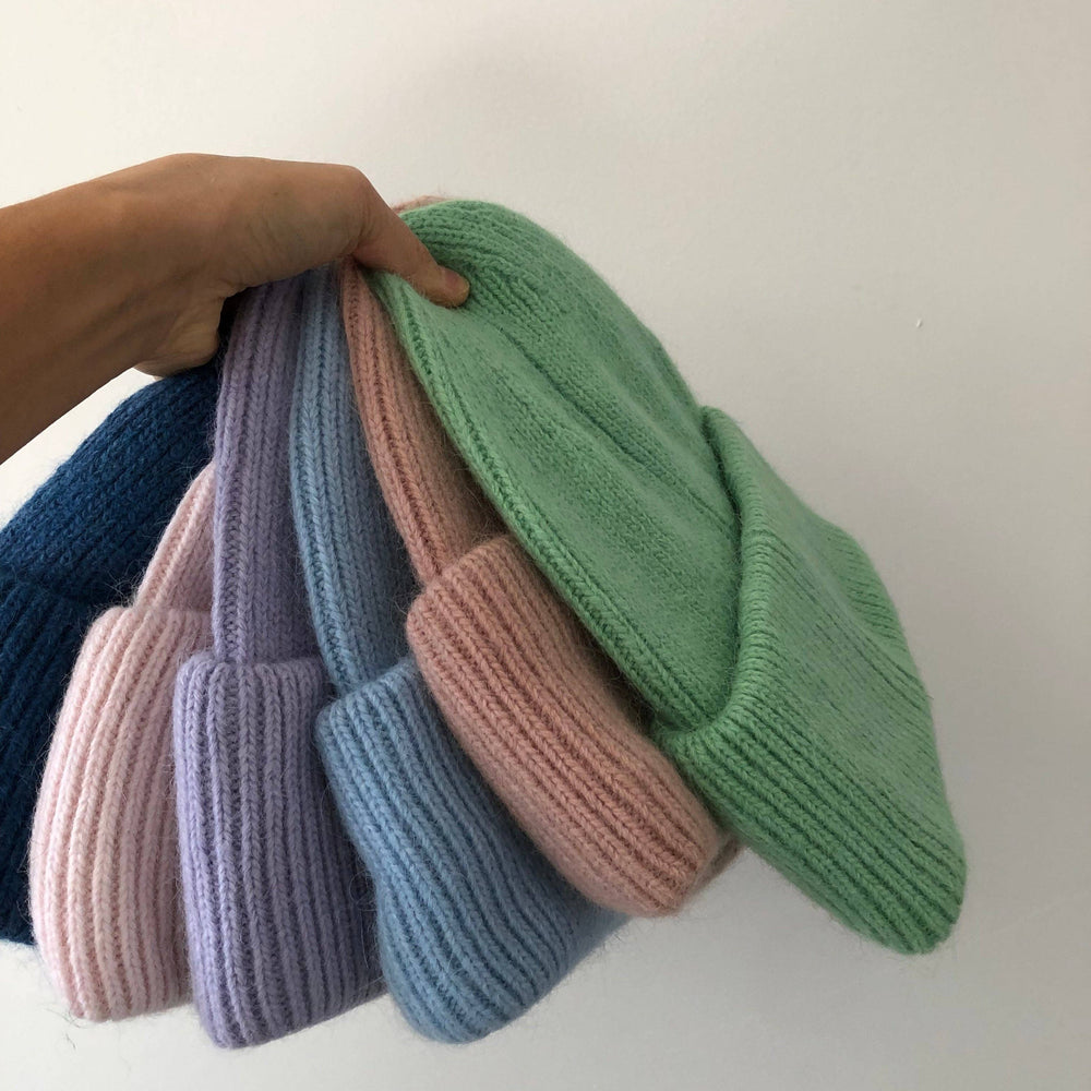 Angora Wool Beanie - Baby Blue