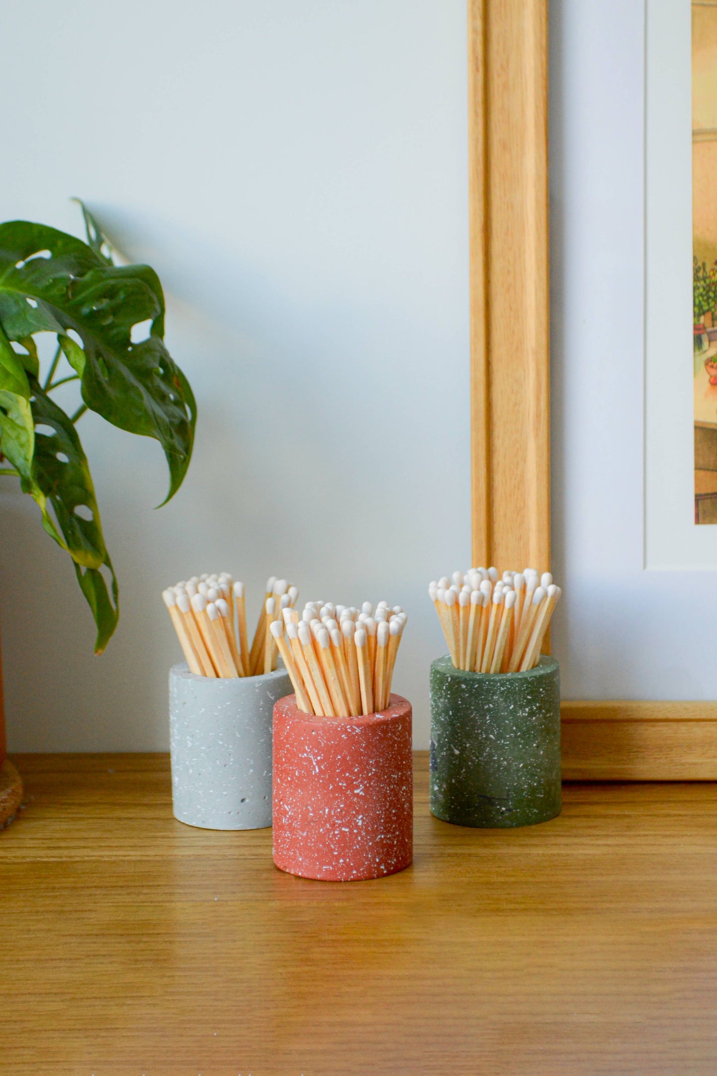 Speckled Round Match Pot