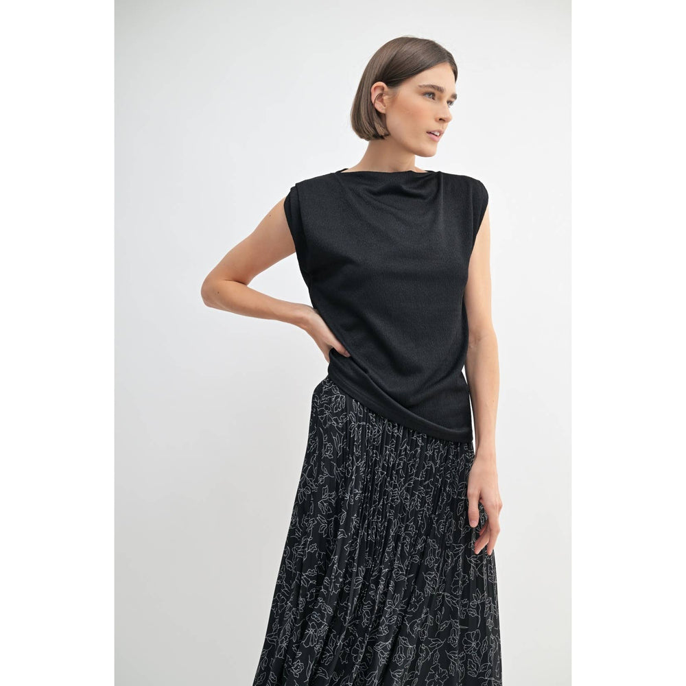 
                      
                        Boat Neck Knit Top - Black
                      
                    