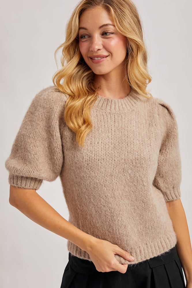 Puff Sleeved Sweater - Oatmeal