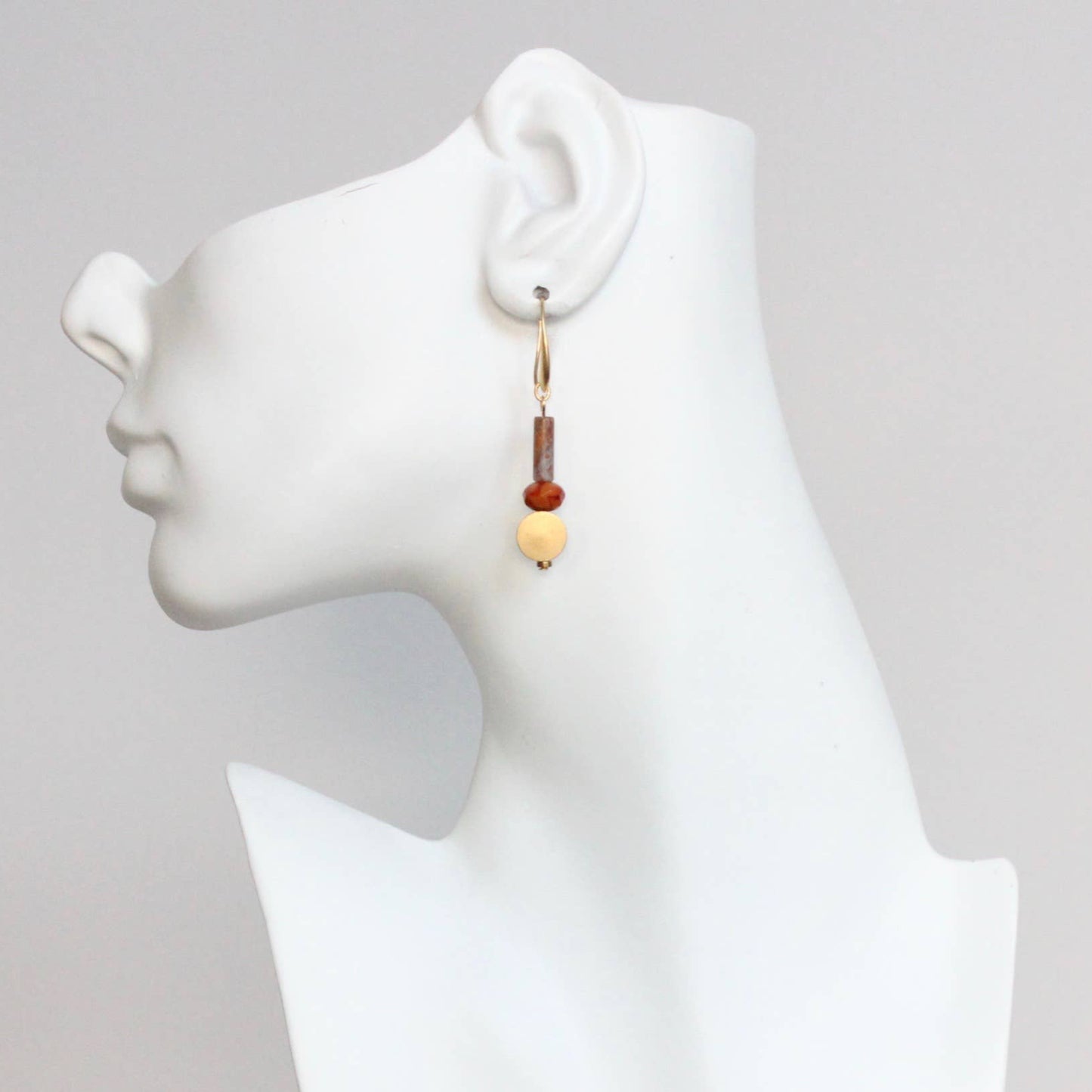 Jasper and glass earrings