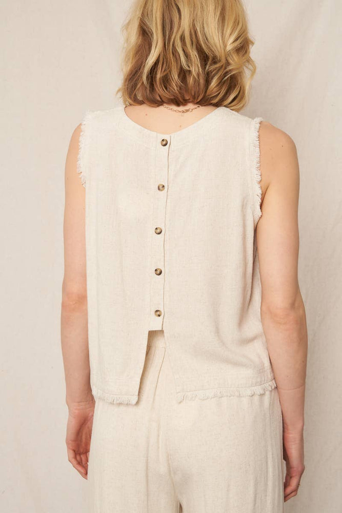 
                      
                        Linen Frayed Edge Top - Natural
                      
                    