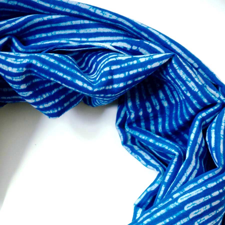 
                      
                        Cotton Silk Block Print Scarf - Indigo
                      
                    