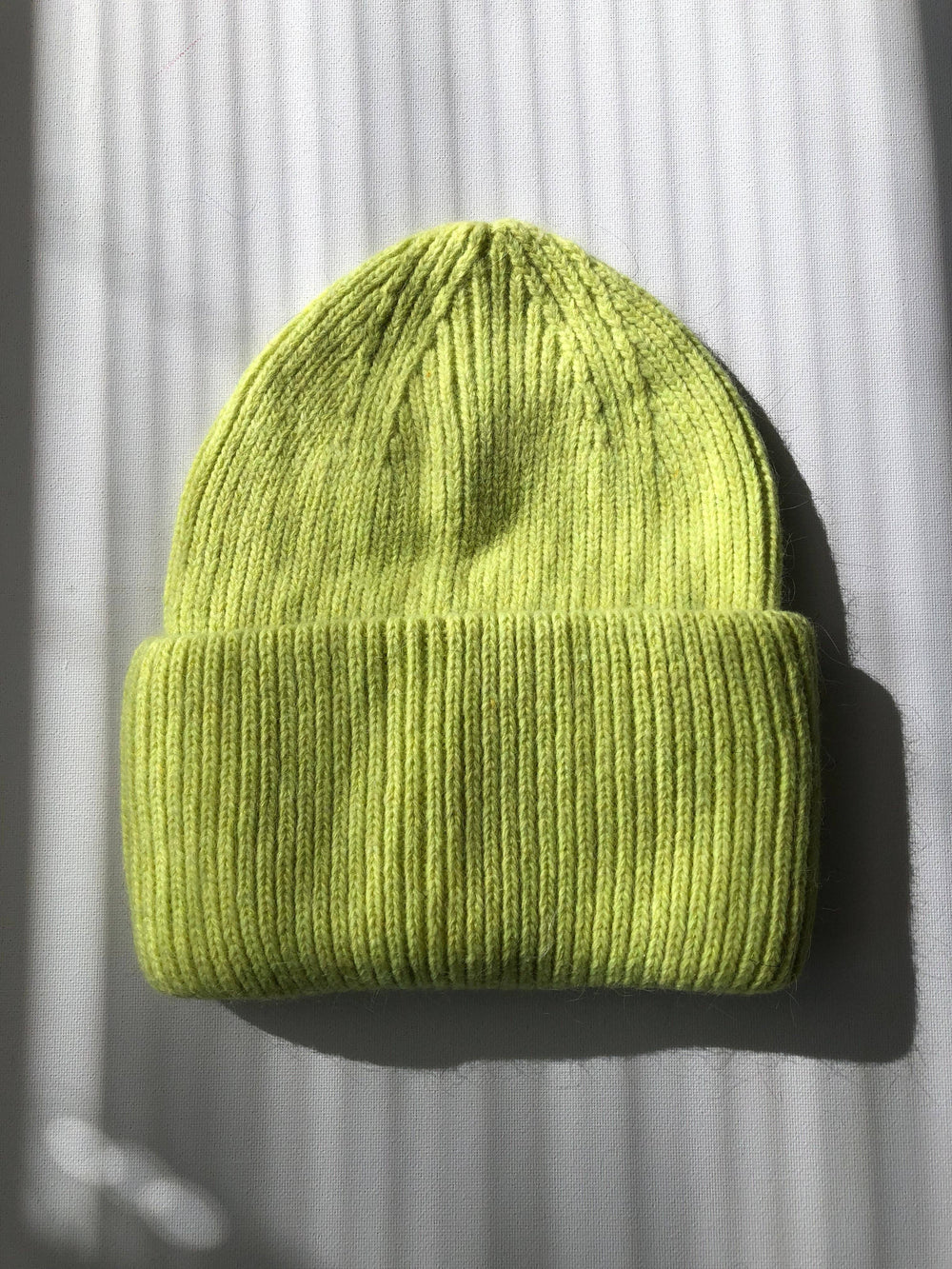 Angora Wool Beanie - Lime