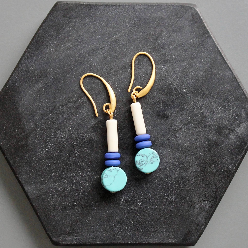 Turquoise and Cobalt Earrings