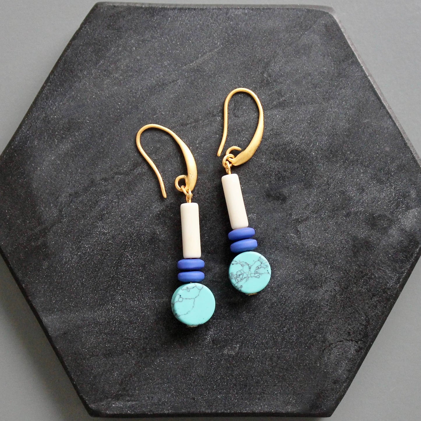 Turquoise and Cobalt Earrings