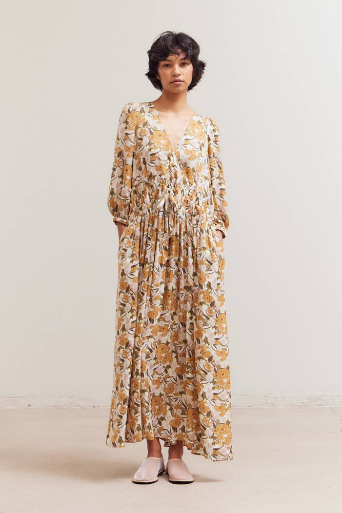 Floral Pleated Maxi Dress