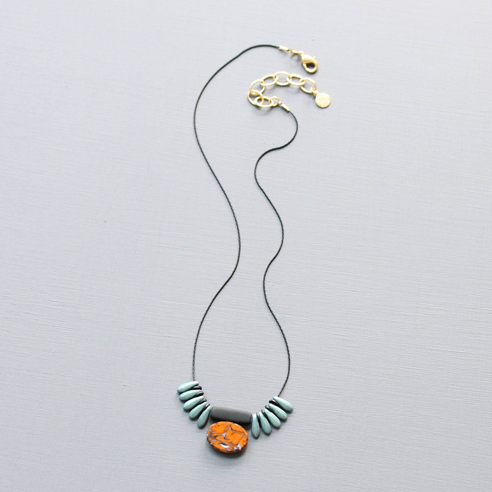 Vintage Orange and Teal Necklace