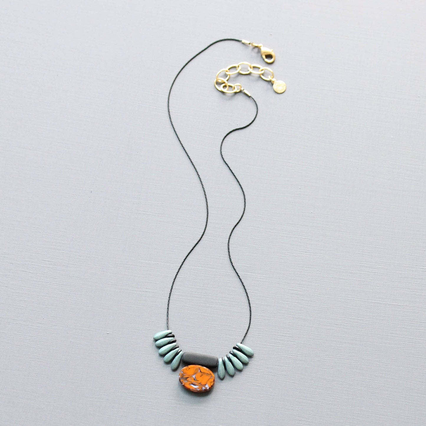 Vintage Orange and Teal Necklace