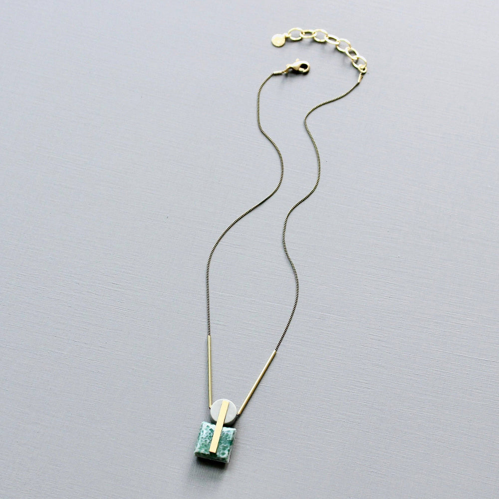 
                      
                        Vintage Glass and Gray Jasper Necklace
                      
                    