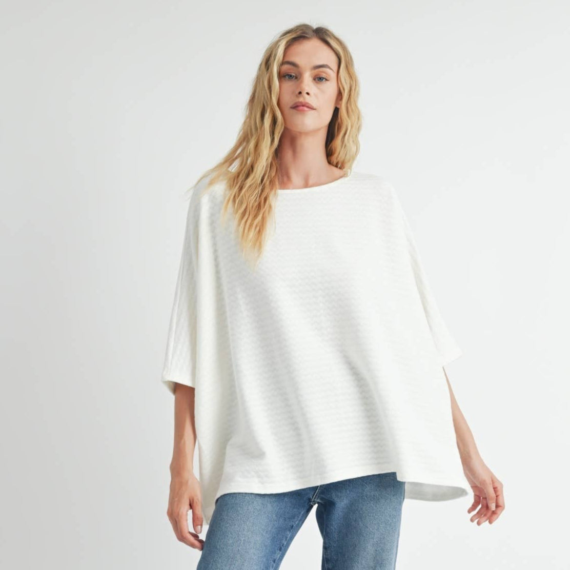 Oversized Knit Top - White