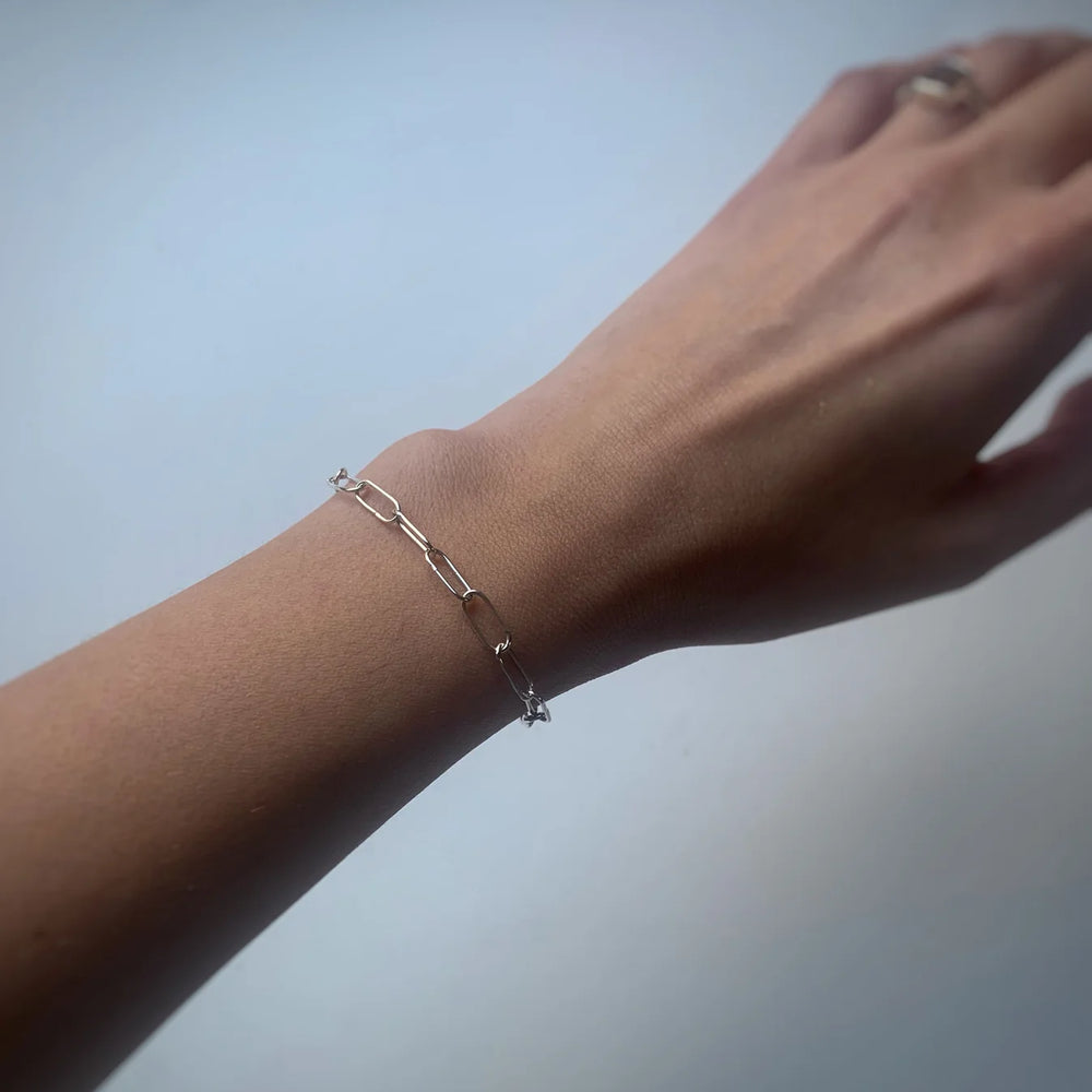 Thin Paperclip Bracelet - Sterling Silver