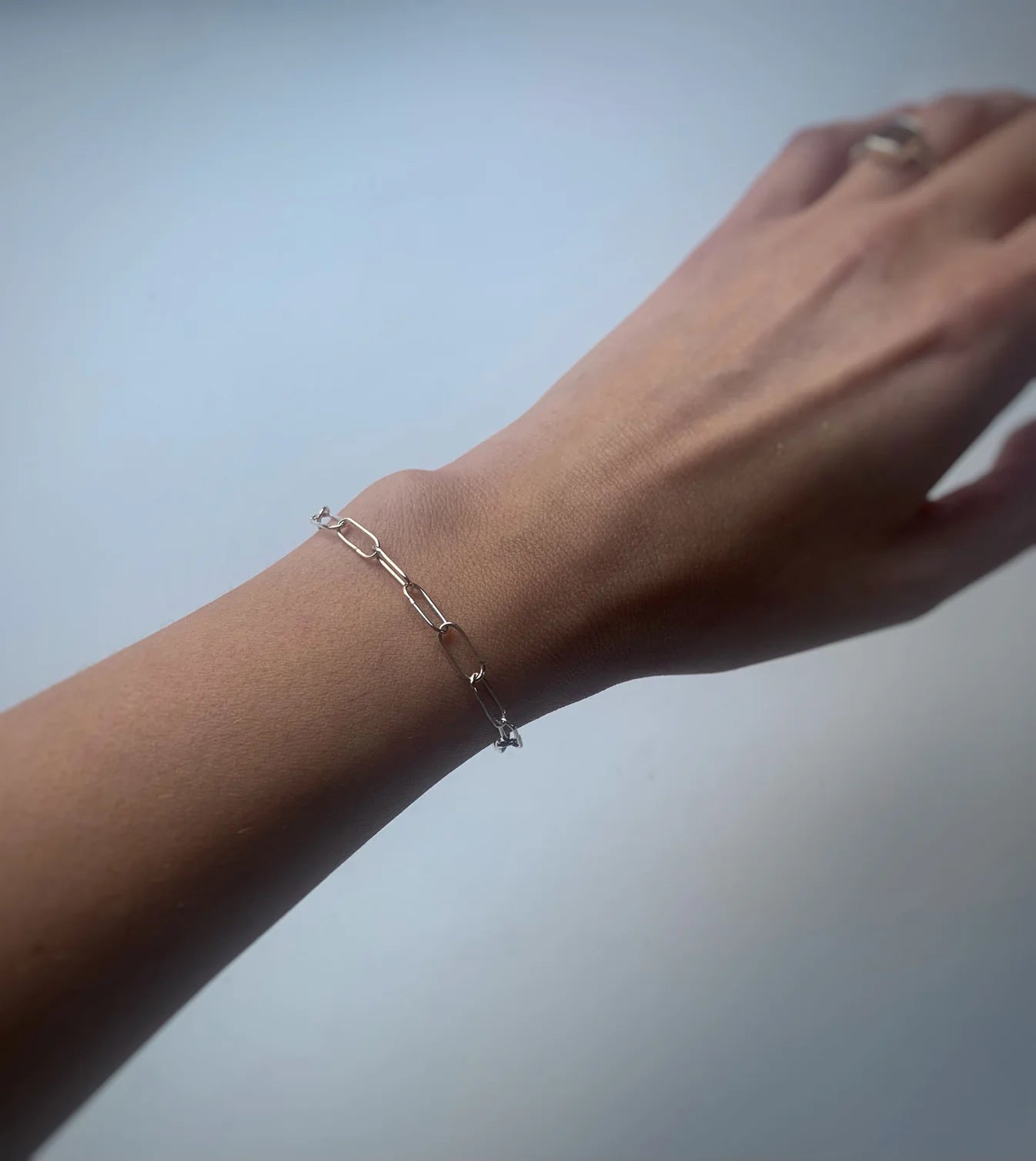 Thin Paperclip Bracelet - Sterling Silver