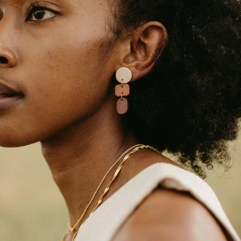 Ombre Clay Earring - Latte