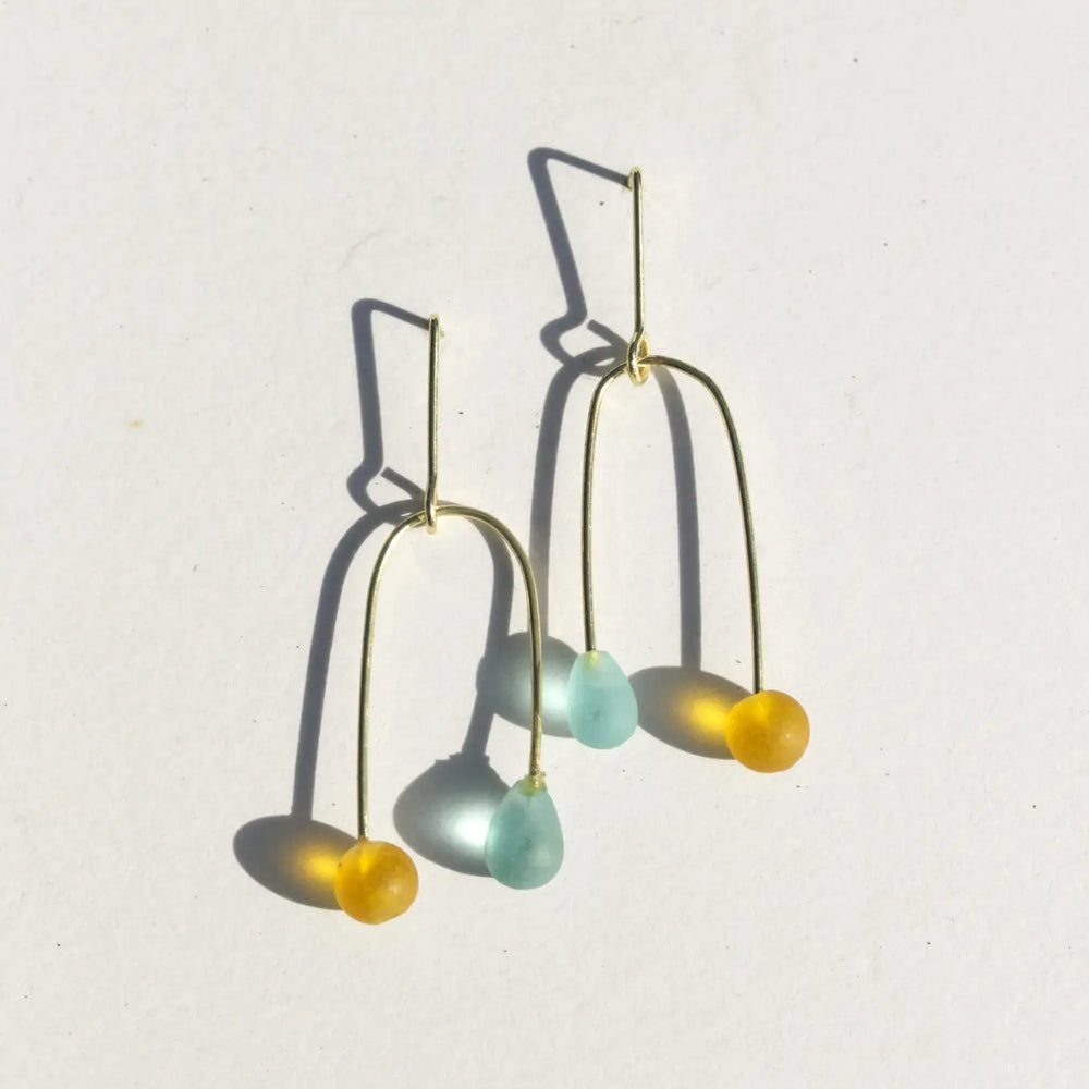 Sea Glass Mobile Earings - Sunshine Day