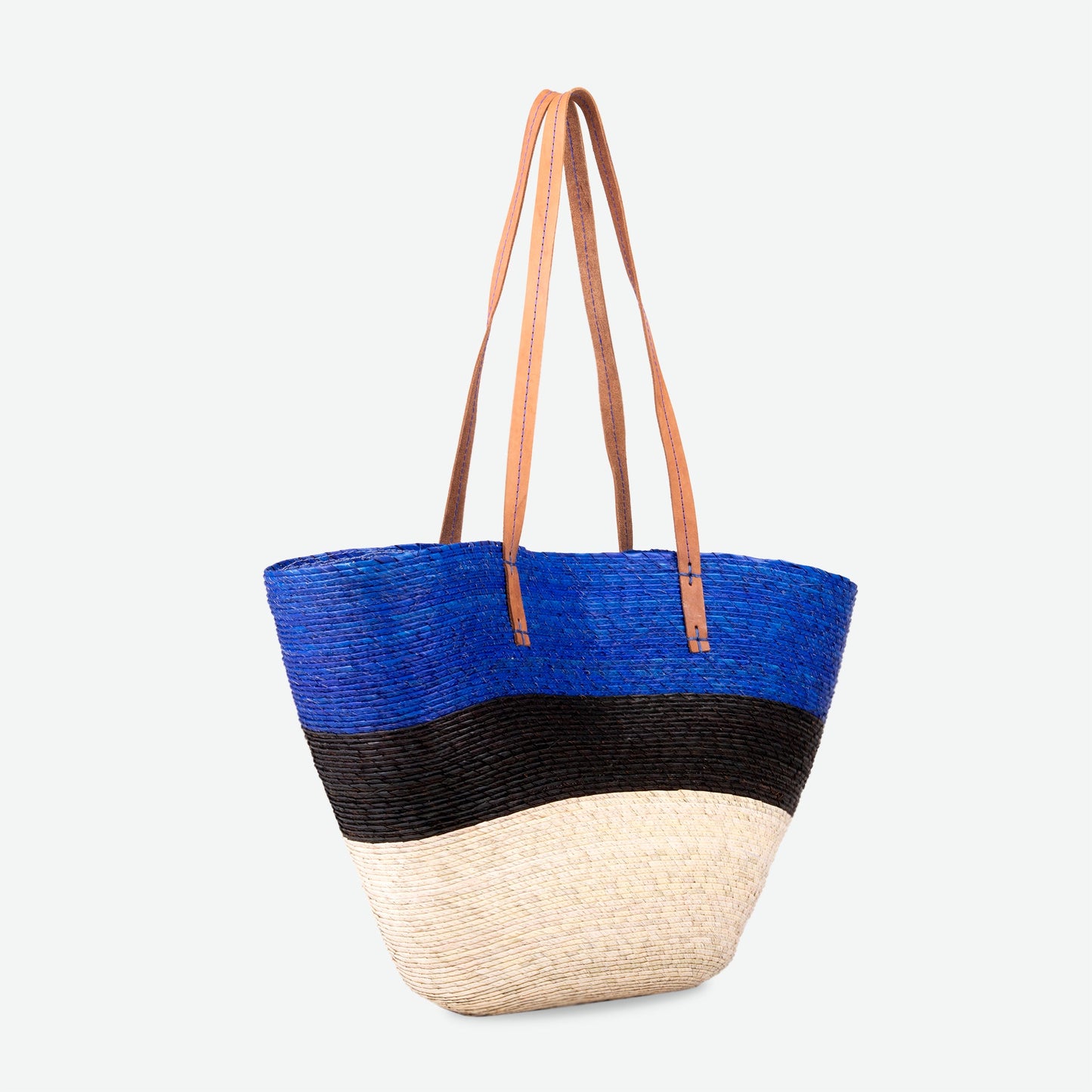 Maya Straw Market Tote in Blue