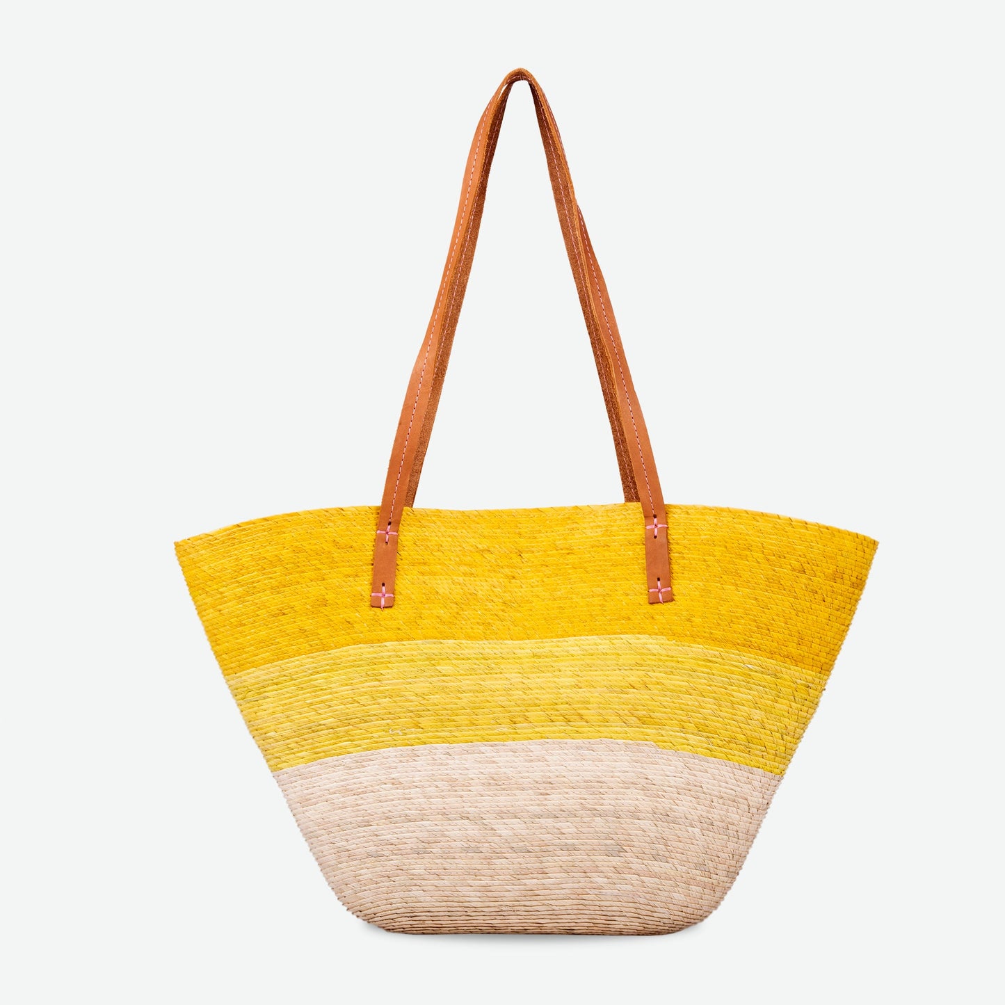 Maya Straw Market Tote in Yellow