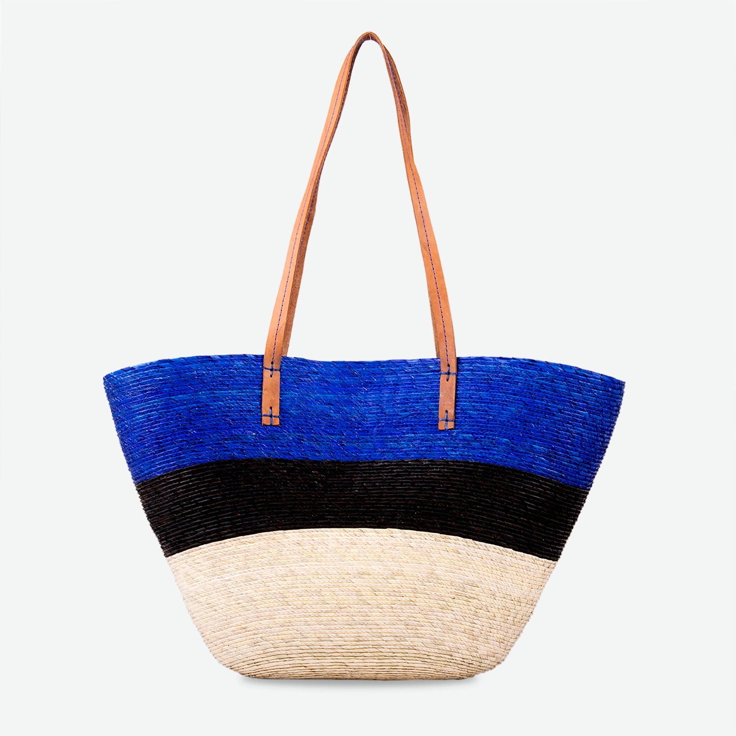 Maya Straw Market Tote in Blue