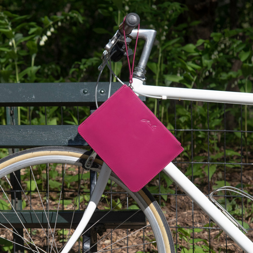 Emery Leather Pouch - Fuchsia