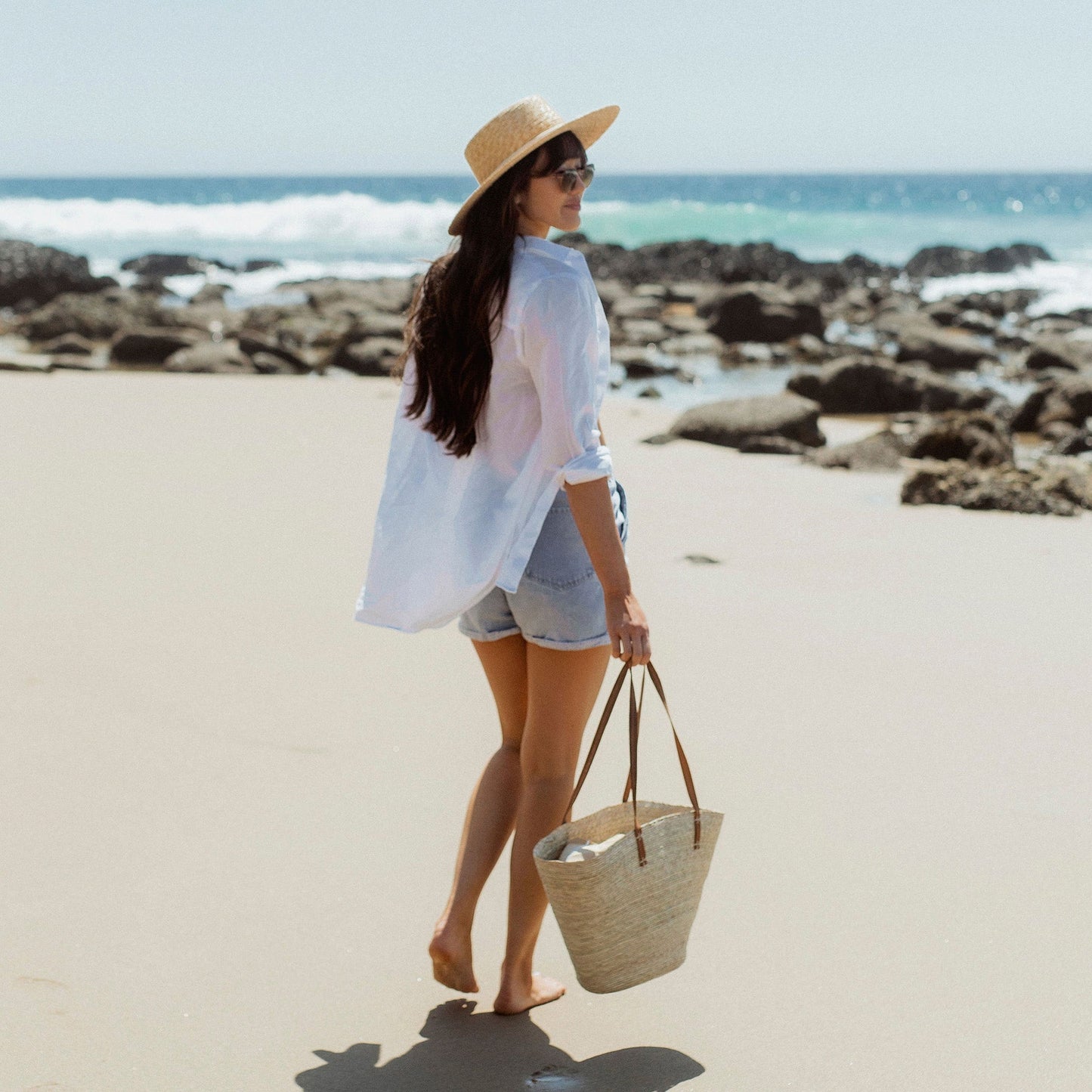 Maya Straw Market Tote in Natural